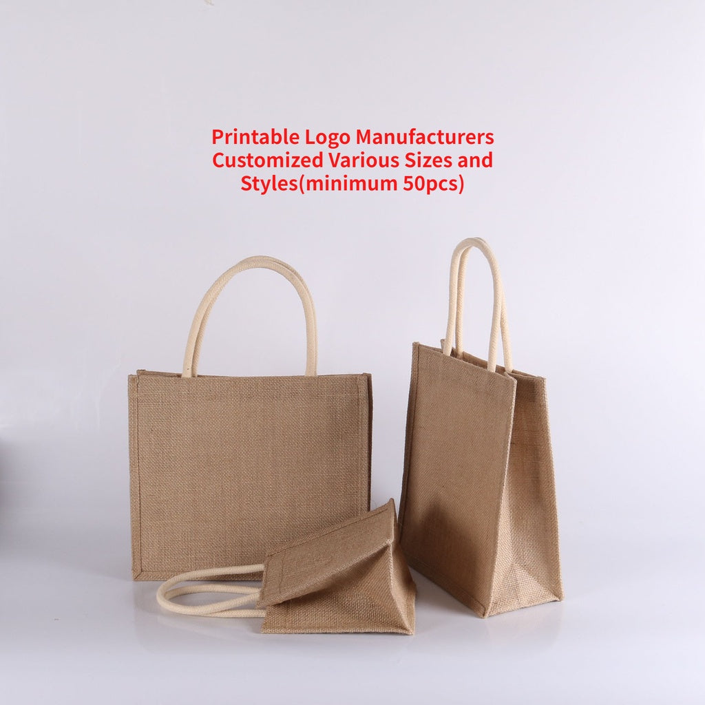 【Professional Customization】Jute Simple Collection Bag Without Printing The Same Linen Hand-held Shopping Bag A6A4B5  Wholesale Printable Logo Manufacturers Customized Various Sizes and Styles(minimum 50pcs)