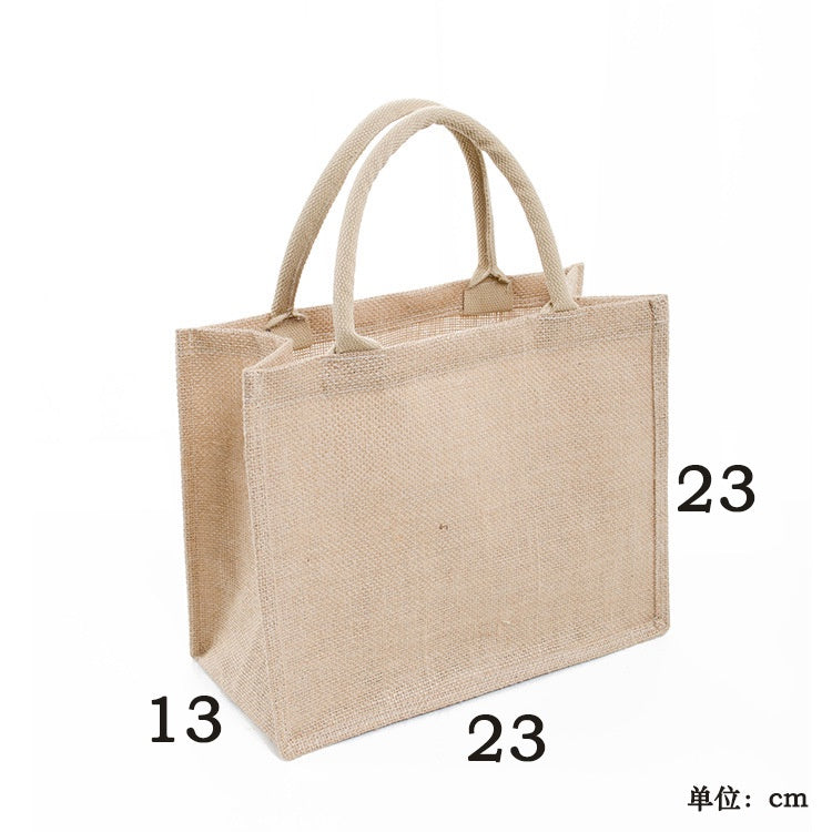 【Professional Customization】Jute Bag Linen Gift Bag Custom Coated Waterproof Portable Linen Bag Shopping Bag Simple Rice Bag Printable Logo Manufacturers Customized Various Sizes and Styles(minimum 50pcs)