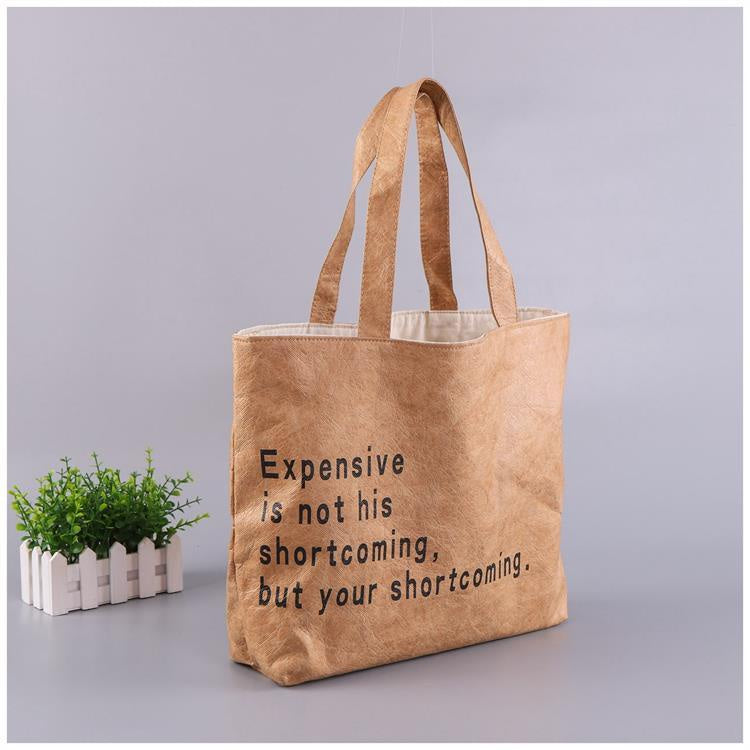 【Professional Customization】Custom DuPont Paper BagsPrinting Logo Wash DuPont Paper Bags One-shoulder Hand bag Waterproof Vintage Kraff Paper Bags Printable Logo Manufacturers Customized Various Sizes and Styles(minimum 50pcs)