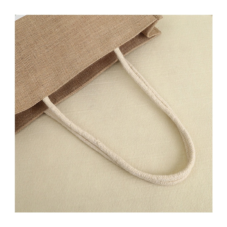 【Professional Customization】Linen Beef Bags Jute Bags Imitation Hemp Handbags Shopping BagPrintable Logo Manufacturers Customized Various Sizes and Styles(minimum 50pcs)