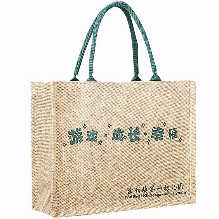 【Professional Customization】Hemp Bag Waterproof Jute Shopping Bag Retro Advertising Tableware Bag Large Capacity Cotton and Linen BagPrintable Logo Manufacturers Customized Various Sizes and Styles(minimum 50pcs)