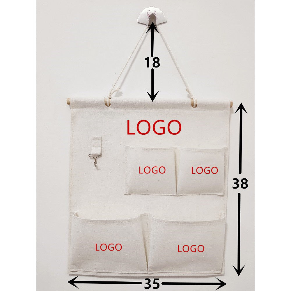 【Professional Customization】Cotton Hanging Bag Multi-mouth Wall Hanging Storage Bag Door Rear Wall Hanging Multi-layer Finishing Storage Bag Printable Logo Manufacturers Customized Various Sizes and Styles(minimum 50pcs)