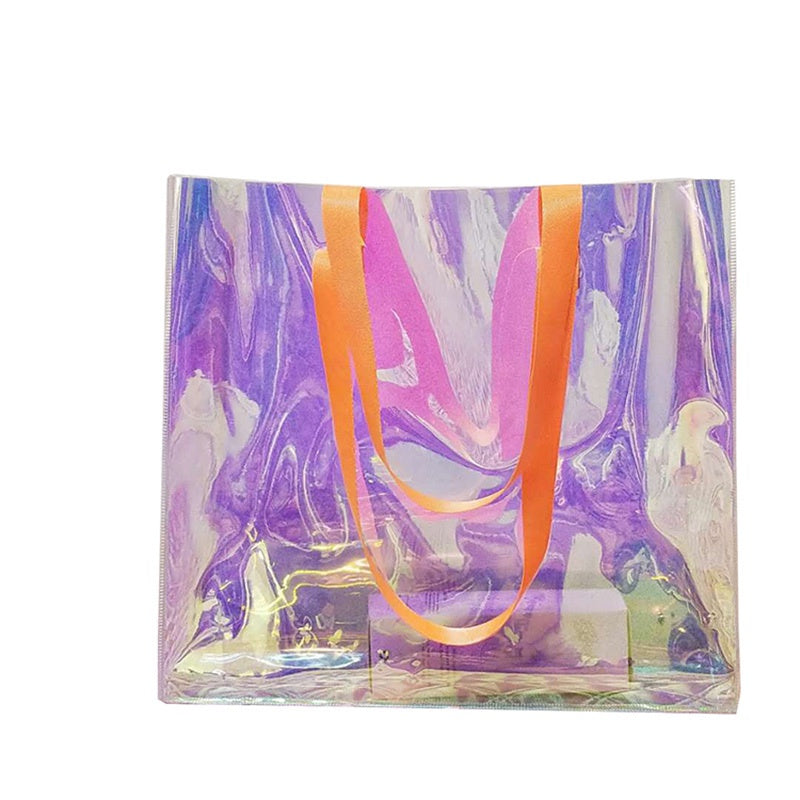 【Professional Customization】PVC Magic Color Radium Shooter Bag Transparent Jelly Bag Beach Waterproof Bag Versatile Gift Bag Printable Logo Manufacturers Customized Various Sizes and Styles(minimum 50pcs)