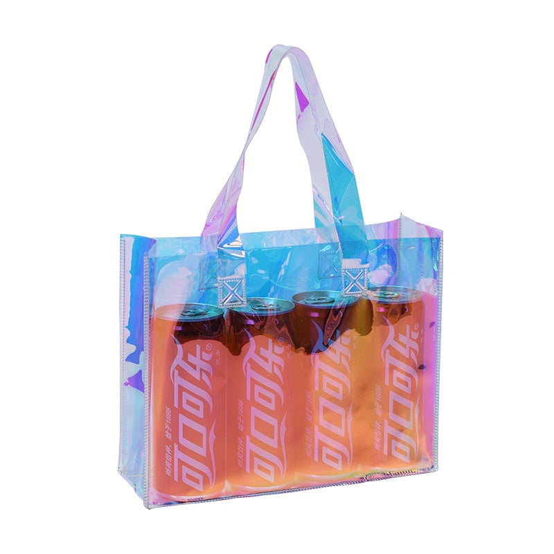 【Professional Customization】Custom Colorful Bag Transparent Handbag Pvc Laser Bag Dance Class Surrounding Magic Color Bag Tpu Gift Bag Printable Logo Manufacturers Customized Various Sizes and Styles(minimum 50pcs)