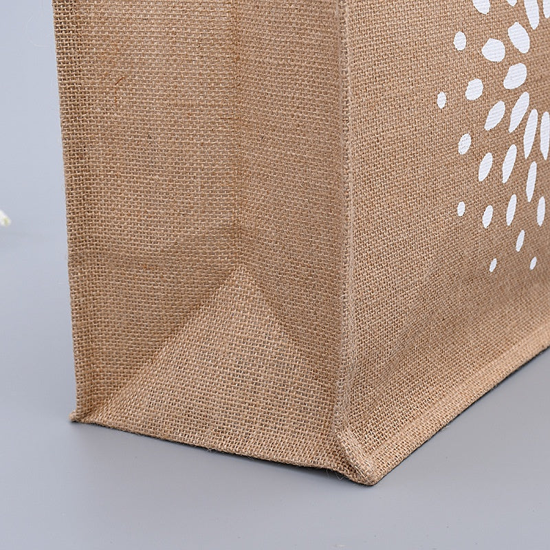 【Professional Customization】Portable Jute Bag Clad Linen Bag Shopping Bag Cotton Linen Bag Printable Logo Manufacturers Customized Various Sizes and Styles(minimum 50pcs)