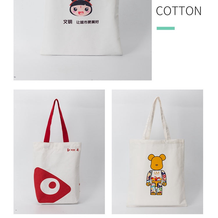 【Professional Customization】Canvas Bag Custom Print Logo Advertising Canvas Bag Shopping Eco-friendly Bag Custom Pattern Hand-held Shoulder BagPrintable Logo Manufacturers Customized Various Sizes and Styles(minimum 50pcs)