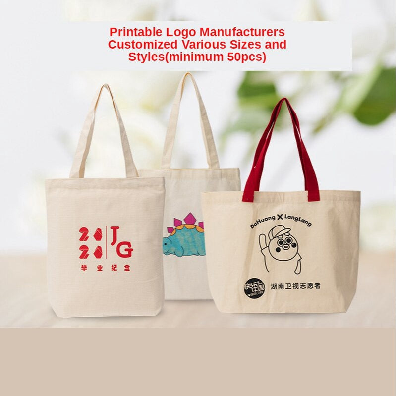 【Professional Customization】Canvas Bag Custom Print Logo Advertising Canvas Bag Shopping Eco-friendly Bag Custom Pattern Hand-held Shoulder BagPrintable Logo Manufacturers Customized Various Sizes and Styles(minimum 50pcs)