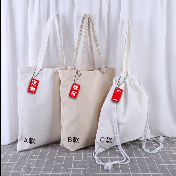 【Professional Customization】Training Class Canvas Bag Cotton Bag Canvas Bag Bag Bag Student Portable Shopping Environmental Protection Bag Printable Logo Manufacturers Customized Various Sizes and Styles(minimum 50pcs)