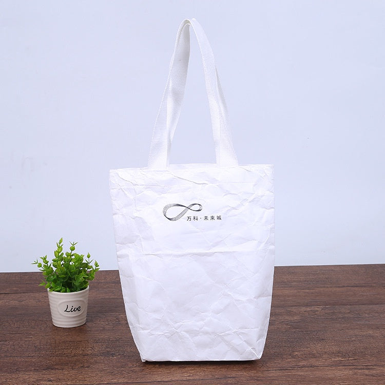 【Professional Customization】Dupont Paper Bag Take-out Bag Custom Logo Kraft Paper Bag Storage Handbag Printable Logo Manufacturers Customized Various Sizes and Styles(minimum 50pcs)