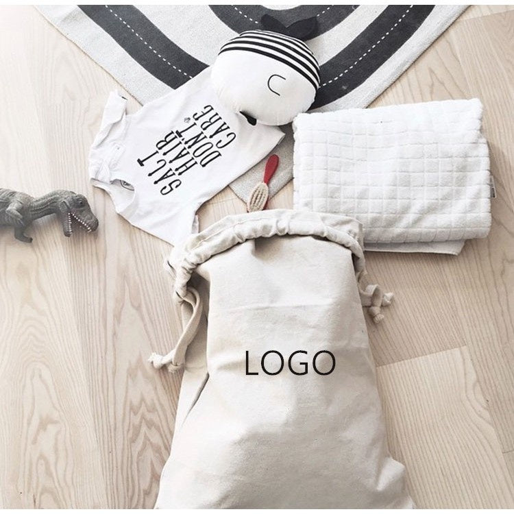 【Professional Customization】Cotton Bag Rope Bag Plus Large Cotton Linen Storage Bag Canvas Travel Clothes Shoes Finishing Bag Bundle Pocket Printable Logo Manufacturers Customized Various Sizes and Styles(minimum 50pcs)