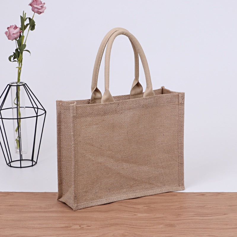 【Professional Customization】Tote Linen Bag Universal Linen Tote Bag Jute Cotton Shopping Bag Gift Bag Printable Logo Manufacturers Customized Various Sizes and Styles(minimum 50pcs)