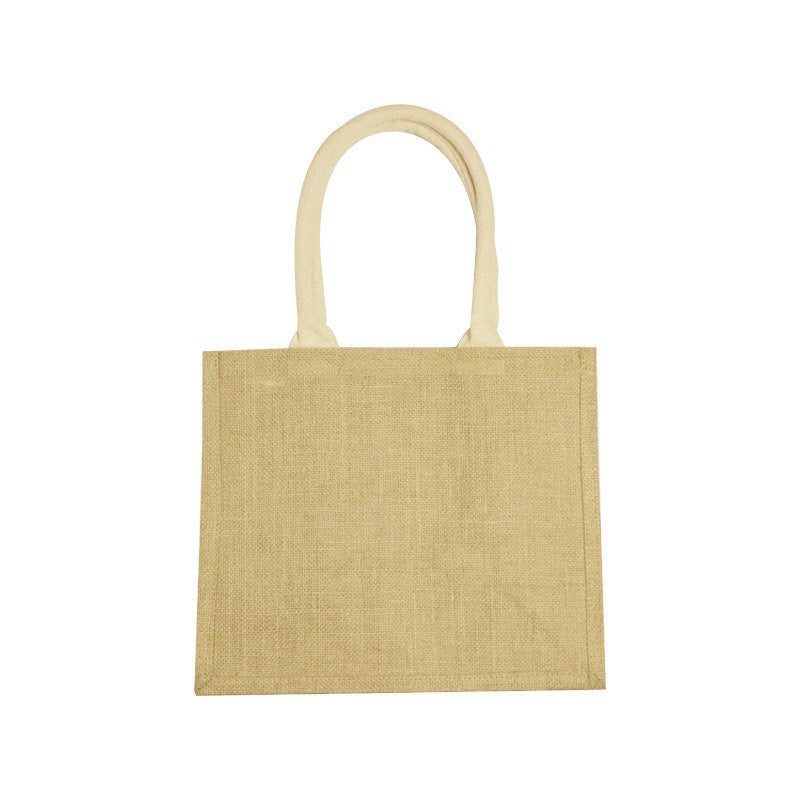 【Professional Customization】Factory Direct Supply Spot Blank Linen Tote Bag Jute Environmental Protection Shopping Linen Bag Film Waterproof HandbagPrintable Logo Manufacturers Customized Various Sizes and Styles(minimum 50pcs)