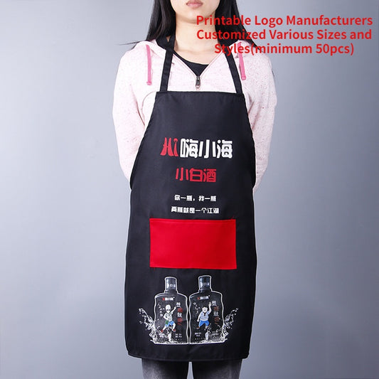 【Professional Customization】Custom Multi-size Sleeveless Nylon Aprons Kitchen Anti-fouling Advertising Apron Canvas Uniform ApronPrintable Logo Manufacturers Customized Various Sizes and Styles(minimum 50pcs)