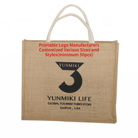 【Professional Customization】Jute Cotton Linen Tea Packaging Red Wine Bags Shopping Bags Sacks and Vintage HandbagPrintable Logo Manufacturers Customized Various Sizes and Styles(minimum 50pcs)