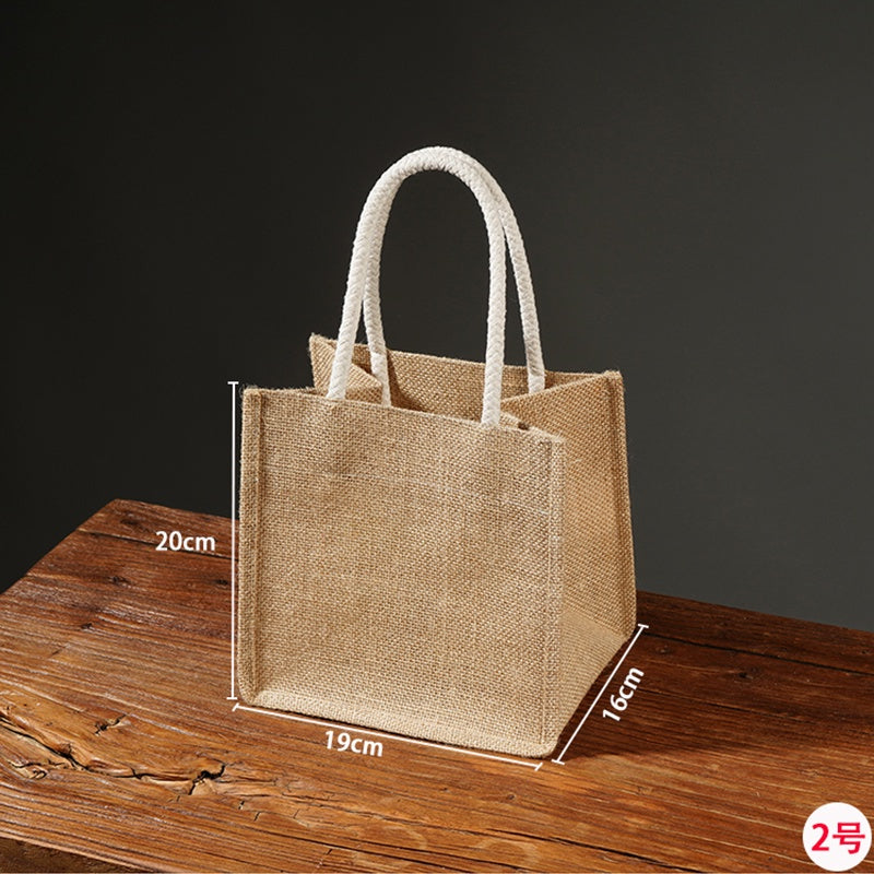 【Professional Customization】Retro Art Cotton And Linen Tote Bag Woven Small Cloth Bag Shopping Eco-friendly Bag Carrying Book Bag Storage Small Printable Logo Manufacturers Customized Various Sizes and Styles(minimum 50pcs)