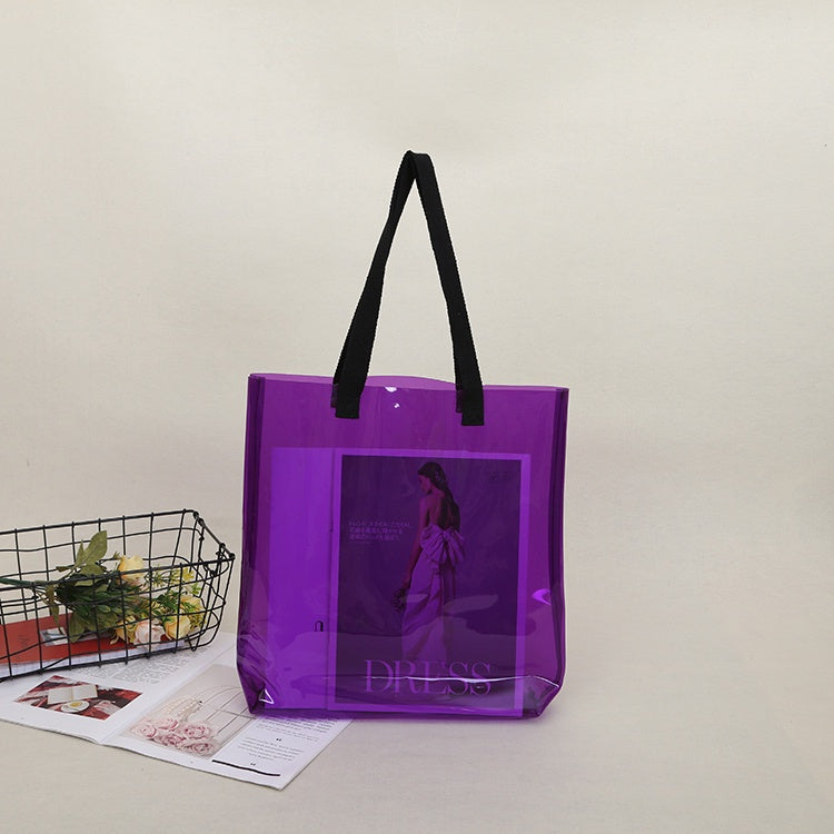 【Professional Customization】PVC Handbag Online Celebrity Handbag Advertising Bag Gift Bag Environmental Protection Should Help Bag Shoulder Bag Tide Printable Logo Manufacturers Customized Various Sizes and Styles(minimum 50pcs)