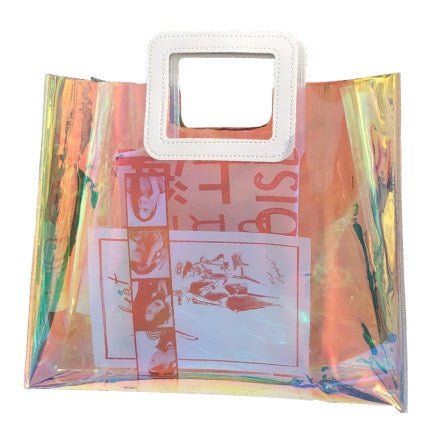 【Professional Customization】Custom 2020 New Transparent Pvc Handbag Net Red Envelope Shopping Bag Gift Bag High-end Cosmetics Printable Logo Manufacturers Customized Various Sizes and Styles(minimum 50pcs)