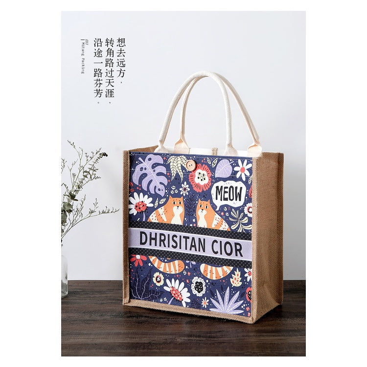 【Professional Customization】Custom Logo Canvas Bag Printing Shopping Work Canvas Bag Women's One Shoulder Hand Carry Linen Bag Hand Bag In StockPrintable Logo Manufacturers Customized Various Sizes and Styles(minimum 50pcs)