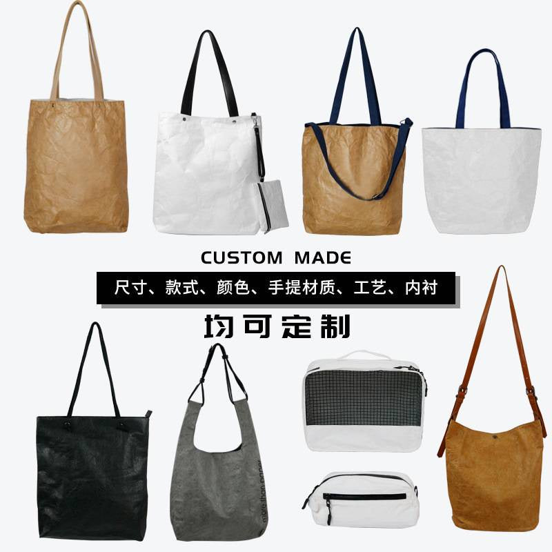 【Professional Customization】DuPont Paper Bag Pattern One-shoulder Handbag Canvas Bag Large-capacity Shopping Bag DuPont Paper Bag Printable Logo Manufacturers Customized Various Sizes and Styles(minimum 50pcs)