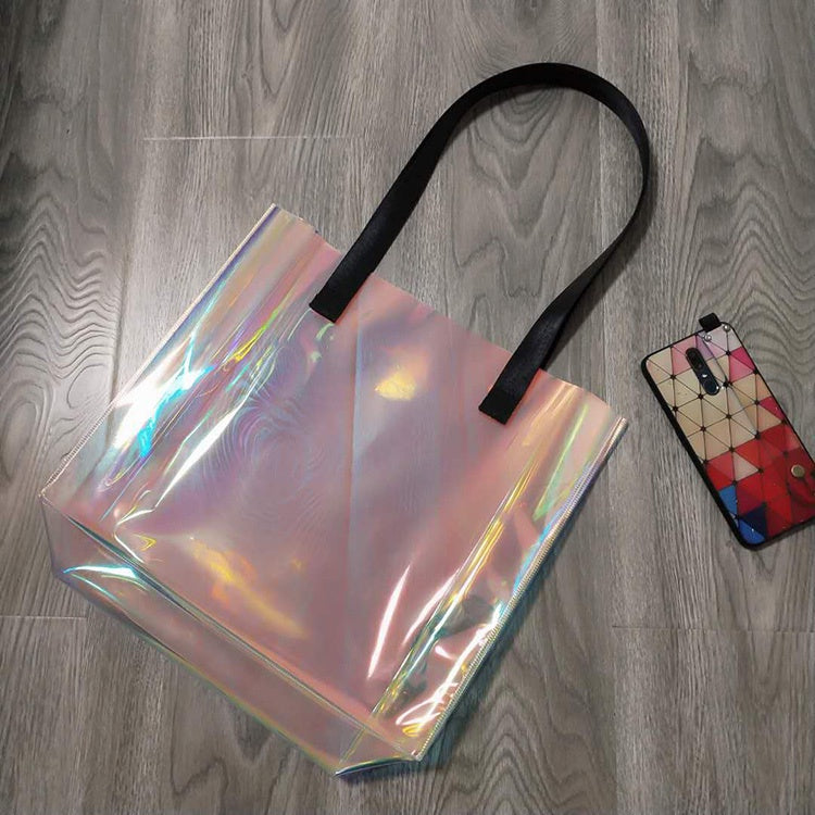 【Professional Customization】PVC Magic Color Radium Shooter Bag Transparent Jelly Bag Beach Waterproof Bag Versatile Gift Bag Printable Logo Manufacturers Customized Various Sizes and Styles(minimum 50pcs)