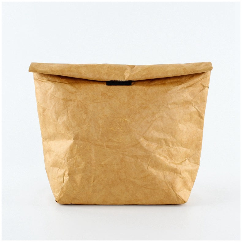 【Professional Customization】Customized Retro Washable Kraft Paper Lunch Bag Waterproof And Tear-proof Picnic Bag Insulated Lunch BagPrintable Logo Manufacturers Customized Various Sizes and Styles(minimum 50pcs)