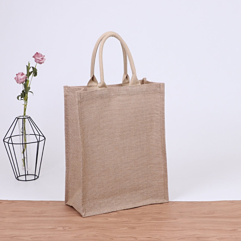 【Professional Customization】Tote Linen Bag Universal Linen Tote Bag Jute Cotton Shopping Bag Gift Bag Printable Logo Manufacturers Customized Various Sizes and Styles(minimum 50pcs)