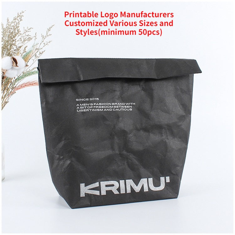 【Professional Customization】Factory Custom Fashion Trend  Youth Leisure Shopping Bags Can Be Customized Logo Kraff Paper Wash HandbagPrintable Logo Manufacturers Customized Various Sizes and Styles(minimum 50pcs)